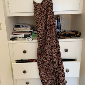 Leopard Billabong Slit Maxi Dress